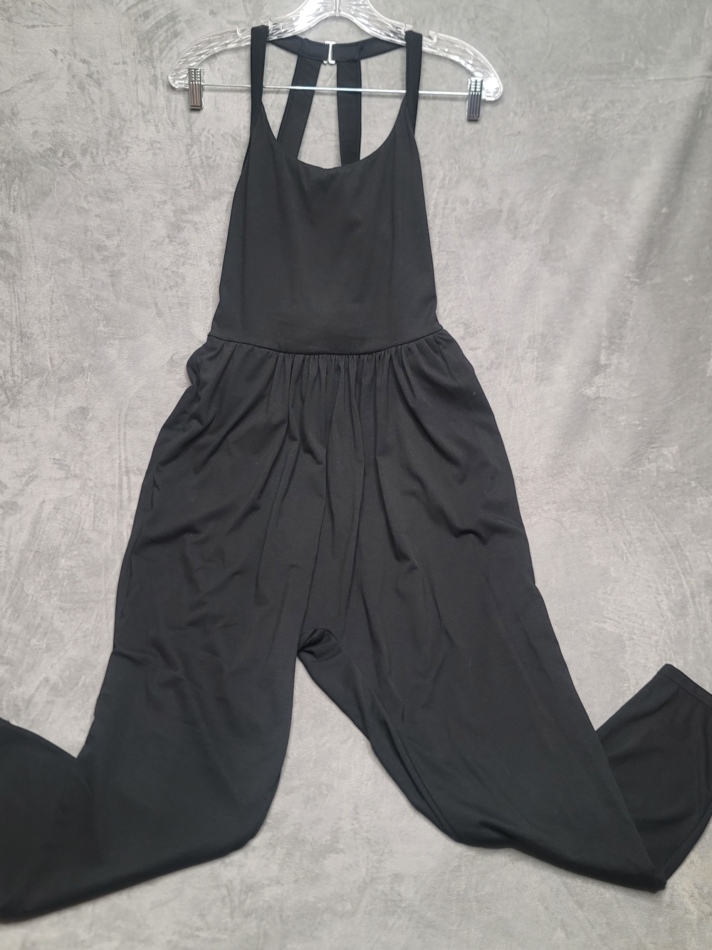 HALARA Black Strappy Relaxed Harem Jumpsuit Joggers Easy Peezy Small